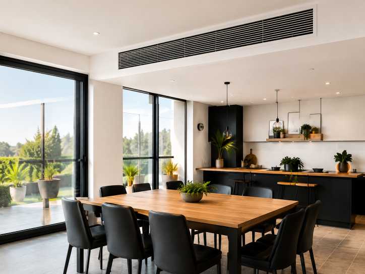 Salle à manger moderne et lumineuse